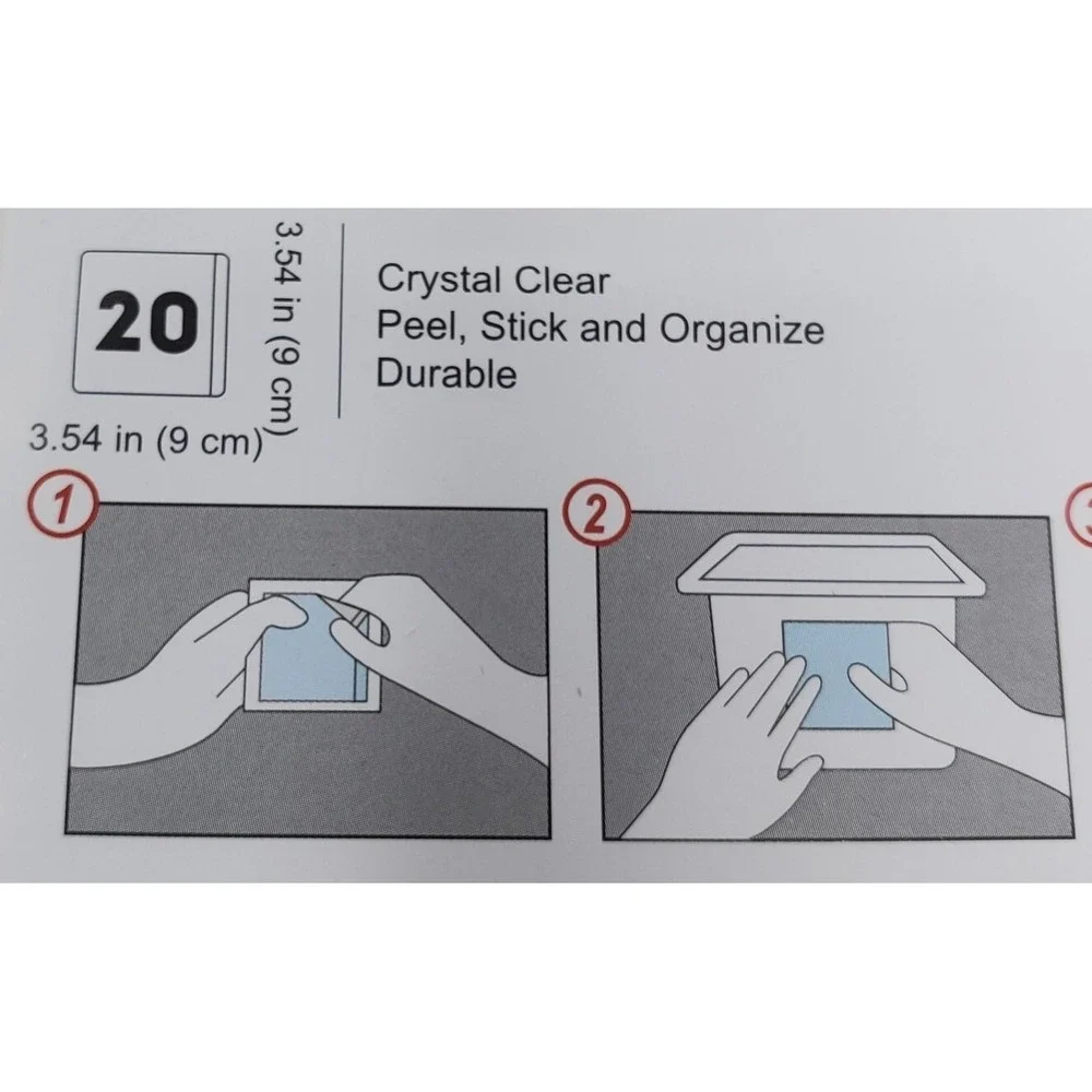 Self Adhesive Square Label Pockets 20ea 3.54